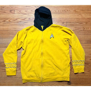 Star Trek TOS Command Gold Hoodie ThinkGeek Captain Kirk Cosplay Zip Up Mens XL